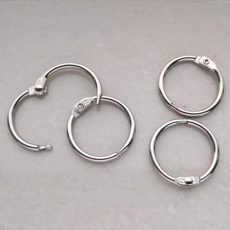 Antner 100PCS 1 1/5 Inch Loose Leaf Binder Rings Nickel Plated Small Metal Book Rings Keyrings for Paper, Index Cards, Flashcards, Keychains, Crafts, Home Office Organization, Silver - Image 5